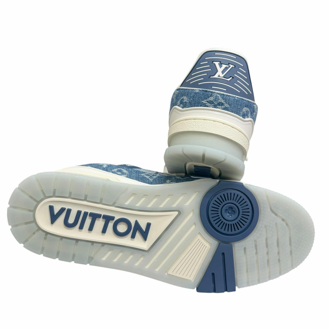 未使用品□LOUIS VUITTON ルイヴィトン 2024年製 1ADHHX LV・トレイナーライン モノグラムデニム ローカットスニーカー 8 イタリア製