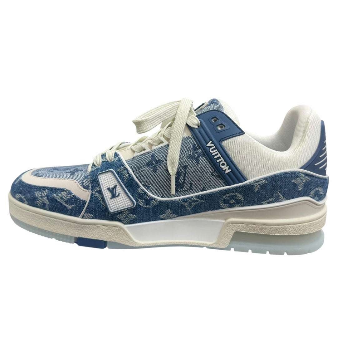 未使用品□LOUIS VUITTON ルイヴィトン 2024年製 1ADHHX LV・トレイナーライン モノグラムデニム ローカットスニーカー 8 イタリア製