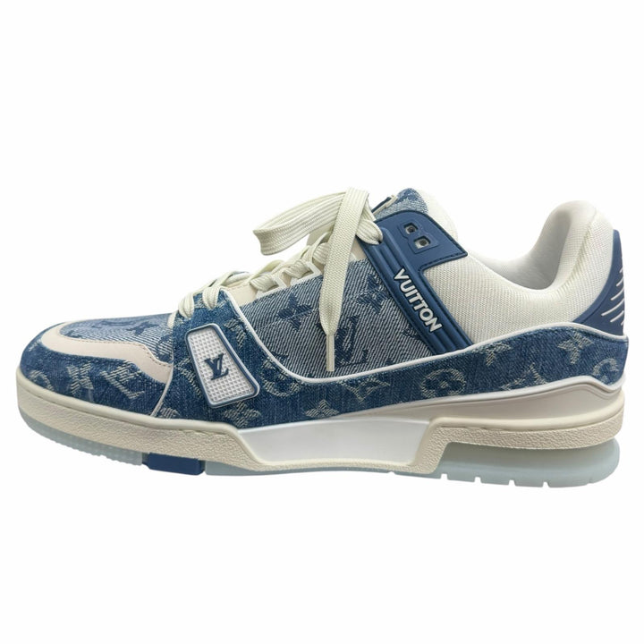 未使用品□LOUIS VUITTON ルイヴィトン 2024年製 1ADHHX LV・トレイナーライン モノグラムデニム ローカットスニーカー 8 イタリア製