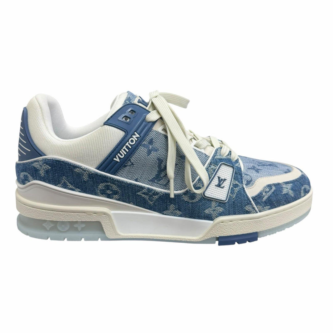 未使用品□LOUIS VUITTON ルイヴィトン 2024年製 1ADHHX LV・トレイナーライン モノグラムデニム ローカットスニーカー 8 イタリア製