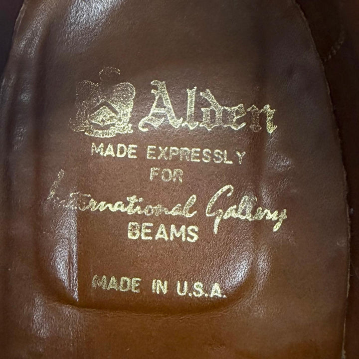 良品□ALDEN オールデン 54332 コードバン BEAMS別注 Vチップ レースアップ ドレスシューズ レザーシューズ ブラック 7.5 USA製 メンズ