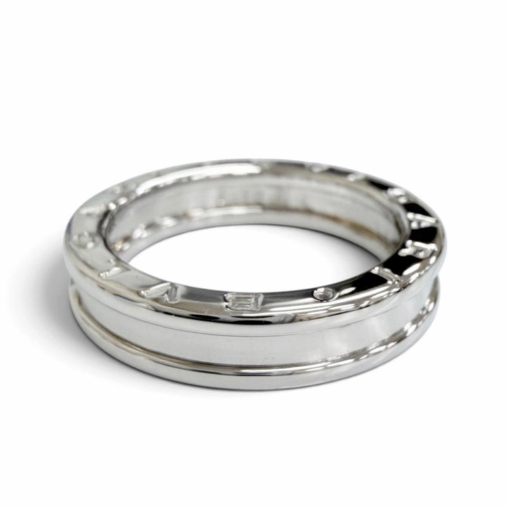 極美品△BVLGARI ブルガリ ビーゼロワン 1バンドリング 指輪 750(WG) ホワイトゴールド 56 (JP16号) 伊製 重量6.3g メンズ レディース