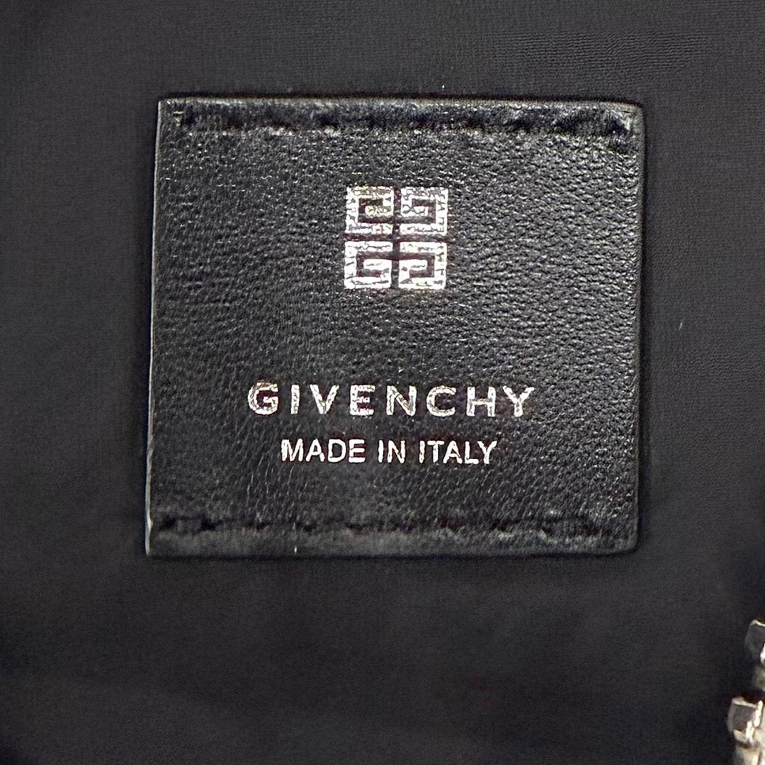 極美品▼GIVENCHY ジバンシィ BKU038K1JE ロゴ 4G ジップ ナイロン レザー ボディバッグ ブラック シルバー金具 イタリア製 メンズ