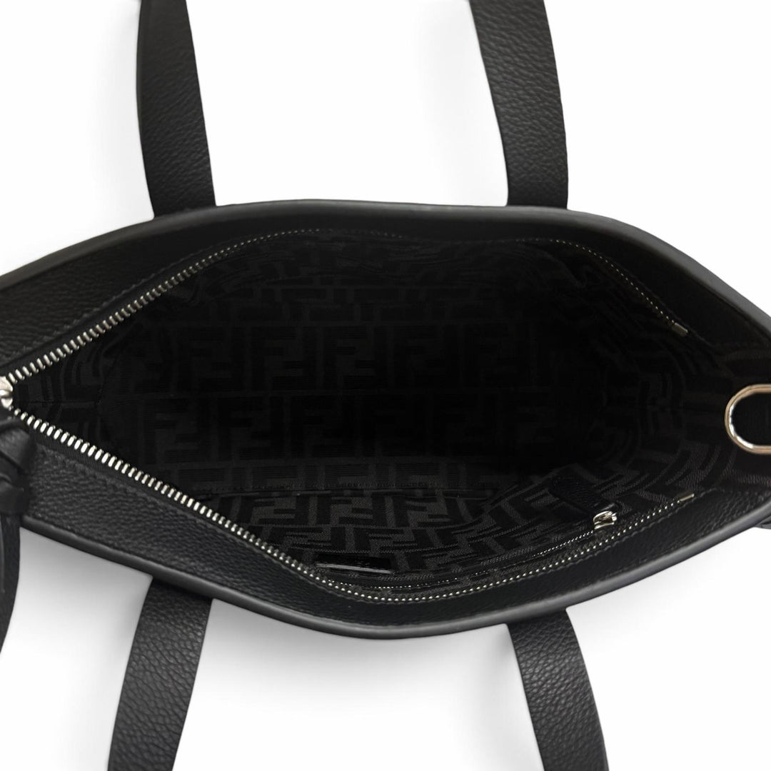 極美品□FENDI フェンディ 7VA658 フェンディ ルイ トートバッグ スモール レザー FFロゴ ブラック イタリア製 レディース 定価309100円