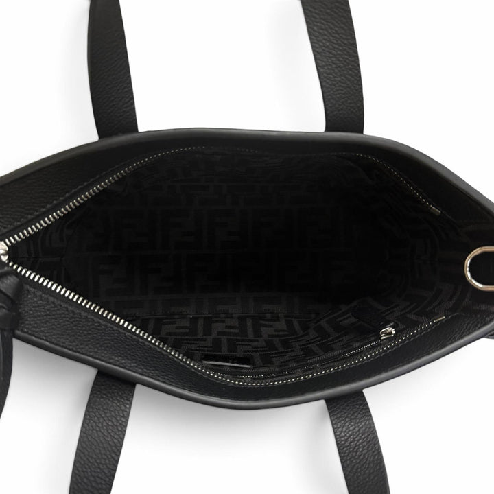 極美品□FENDI フェンディ 7VA658 フェンディ ルイ トートバッグ スモール レザー FFロゴ ブラック イタリア製 レディース 定価309100円