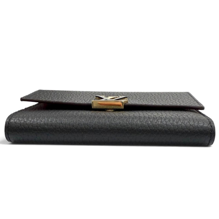 極美品★LOUIS VUITTON ルイヴィトン M62157 ポルトフォイユ･カプシーヌ コンパクト レザー LVロゴ金具 三つ折り財布 箱・保存袋付き