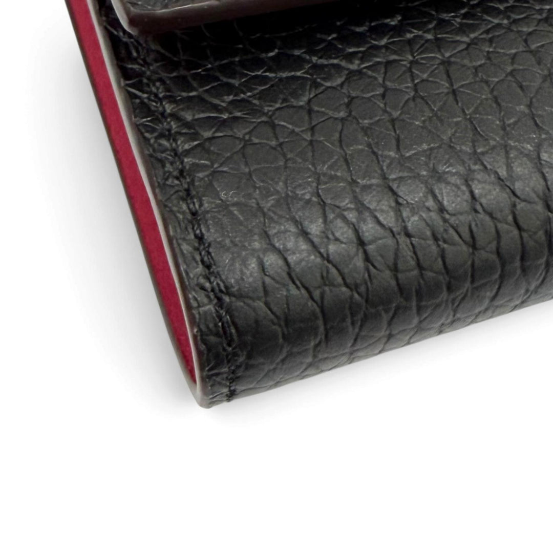極美品★LOUIS VUITTON ルイヴィトン M62157 ポルトフォイユ･カプシーヌ コンパクト レザー LVロゴ金具 三つ折り財布 箱・保存袋付き
