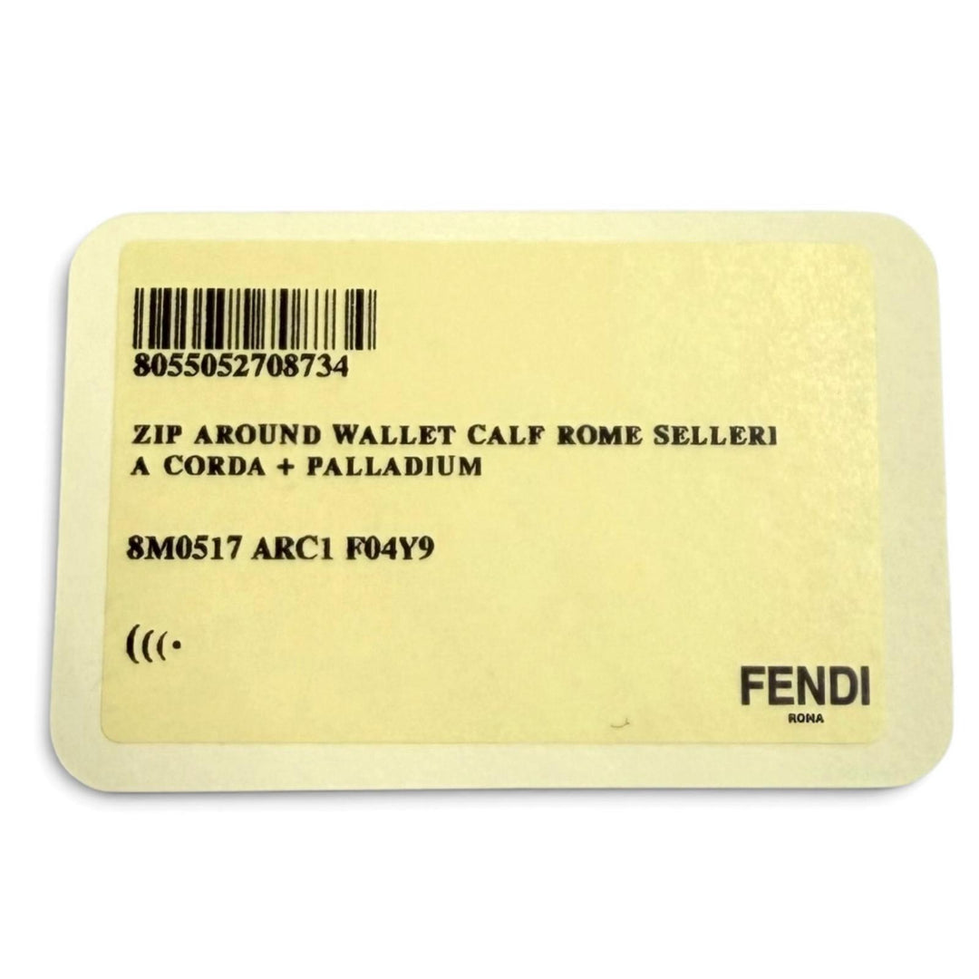 未使用品★FENDI フェンディ 8M0517 ダブグレー ロゴ金具 セレリア ピーカブー ジップアラウンド レザー 長財布 定価149600円 箱・袋付