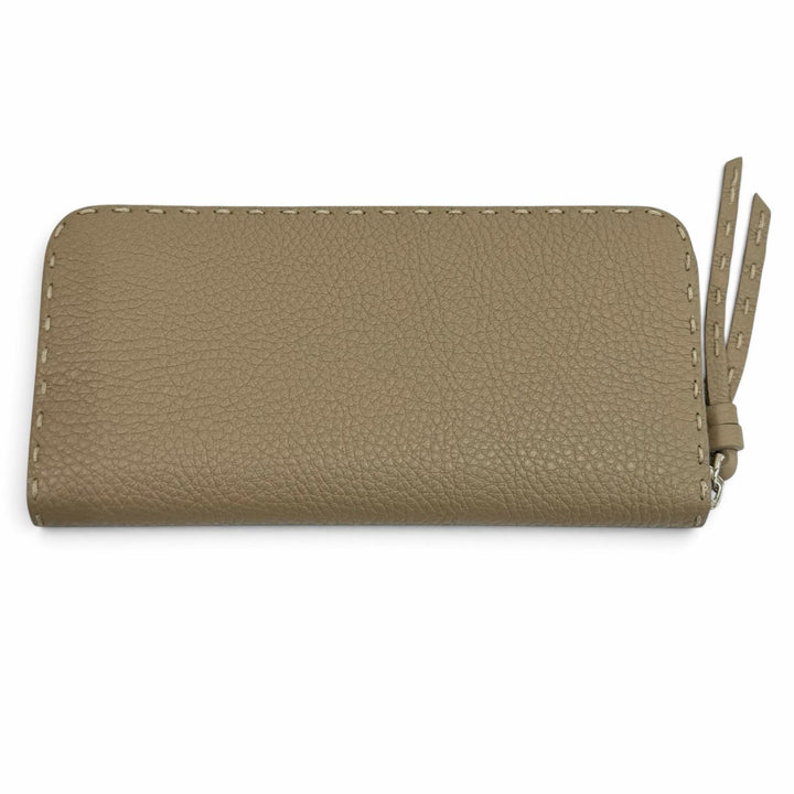 未使用品★FENDI フェンディ 8M0517 ダブグレー ロゴ金具 セレリア ピーカブー ジップアラウンド レザー 長財布 定価149600円 箱・袋付