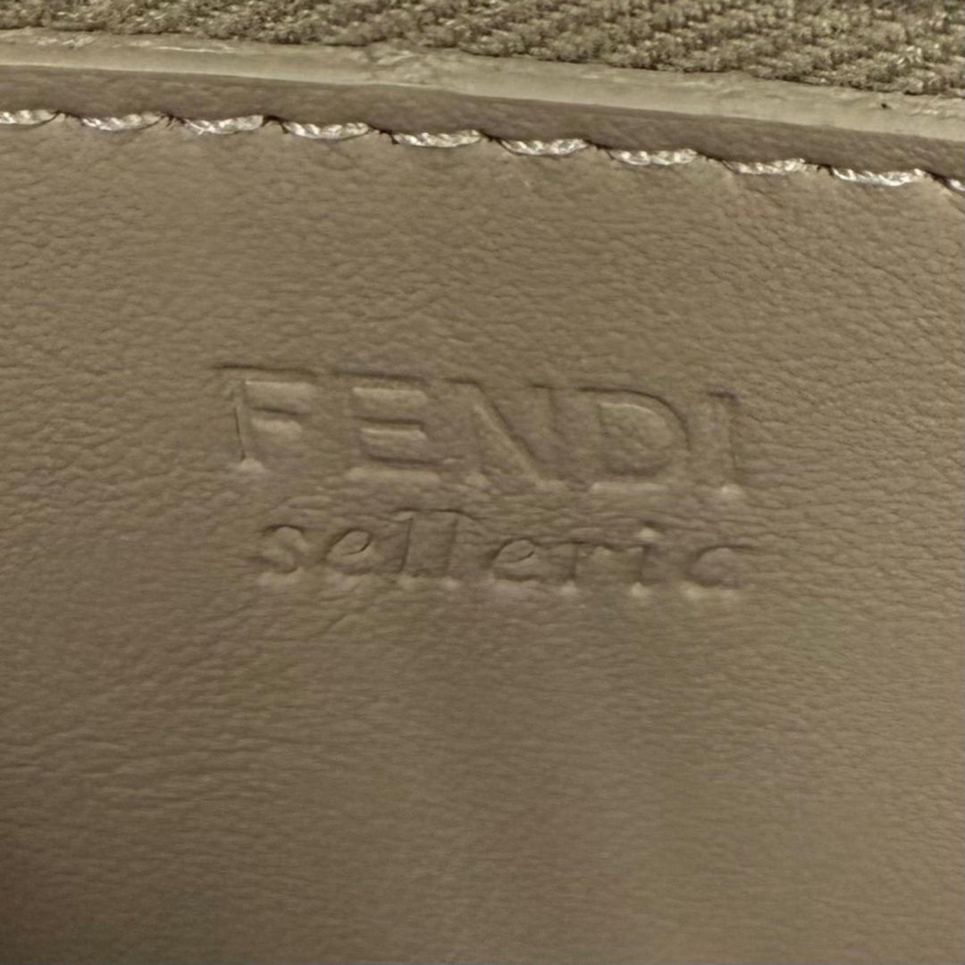 未使用品★FENDI フェンディ 8M0517 ダブグレー ロゴ金具 セレリア ピーカブー ジップアラウンド レザー 長財布 定価149600円 箱・袋付