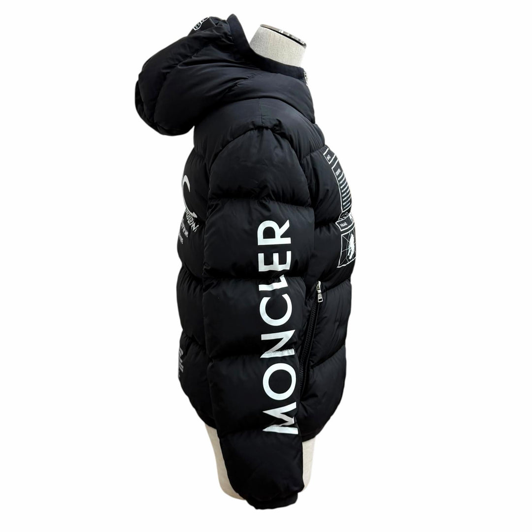 美品★MONCLER モンクレール 2022年製 LARM ラバーロゴパッチ付 ZIP UP ダウンジャケット 12anni 152cm 正規品 キッズ レディース可