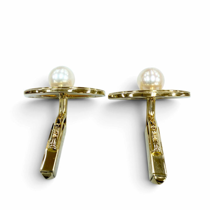 極美品☆MIKIMOTO ミキモト 585 K14（YG）パール 直径7mｍ カフスボタン カフリンクス イエローゴールド 重量10.17g レディース