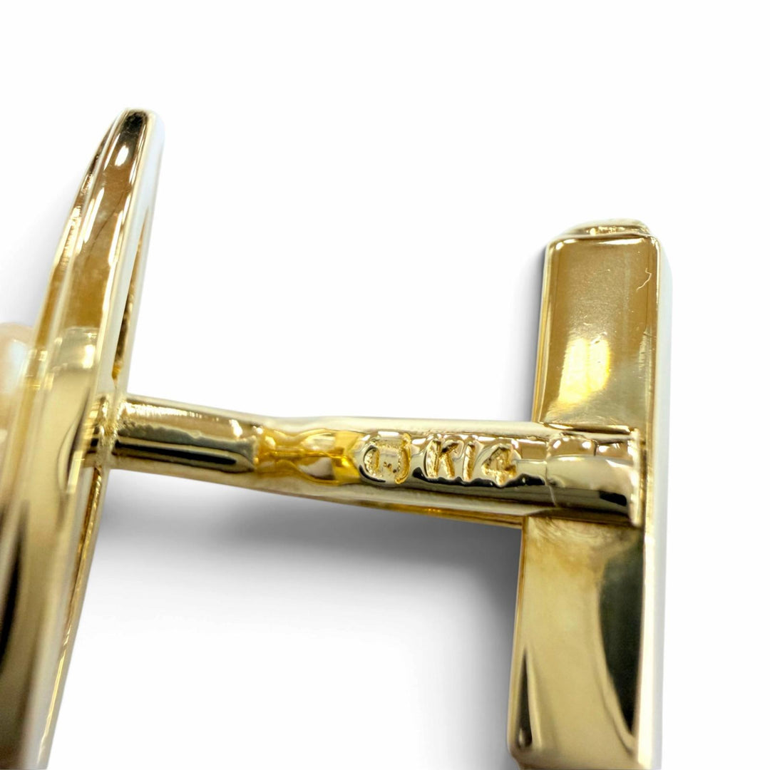 極美品☆MIKIMOTO ミキモト 585 K14（YG）パール 直径7mｍ カフスボタン カフリンクス イエローゴールド 重量10.17g レディース