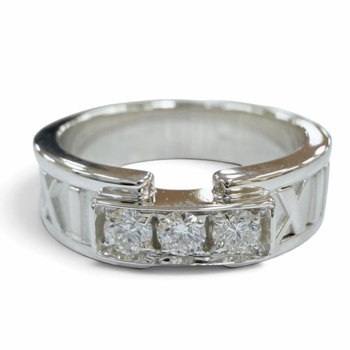 極美品☆TIFFANY&amp;Co. ティファニー アトラスリング 750（WG）3Pダイヤモンド 指輪 ホワイトゴールド JP11.5号相当 イタリア製 重量7.42g