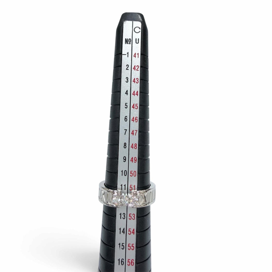 極美品☆TIFFANY&amp;Co. ティファニー アトラスリング 750（WG）3Pダイヤモンド 指輪 ホワイトゴールド JP11.5号相当 イタリア製 重量7.42g