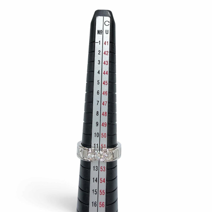 極美品☆TIFFANY&amp;Co. ティファニー アトラスリング 750（WG）3Pダイヤモンド 指輪 ホワイトゴールド JP11.5号相当 イタリア製 重量7.42g