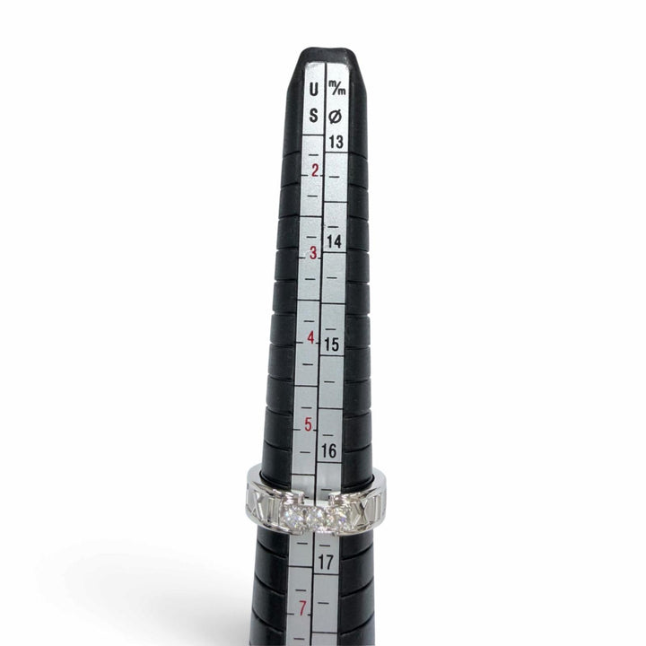極美品☆TIFFANY&amp;Co. ティファニー アトラスリング 750（WG）3Pダイヤモンド 指輪 ホワイトゴールド JP11.5号相当 イタリア製 重量7.42g