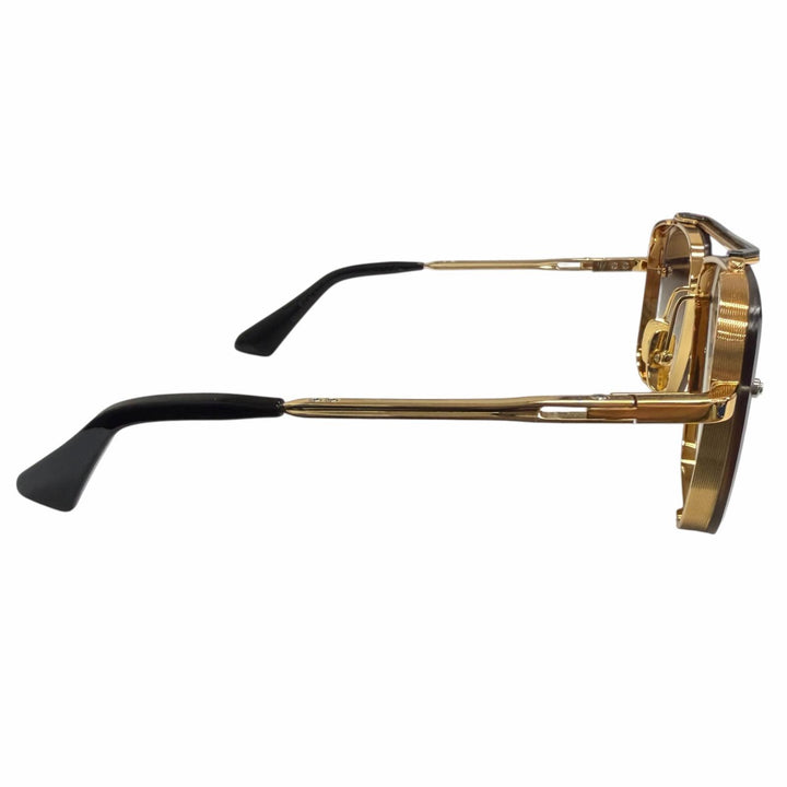 美品□DITA ディータ DTS121-62-01-Z ツーブリッジ グラデーションレンズ サングラス ゴールド ブラック 62□12-130 度無 日本製 メンズ
