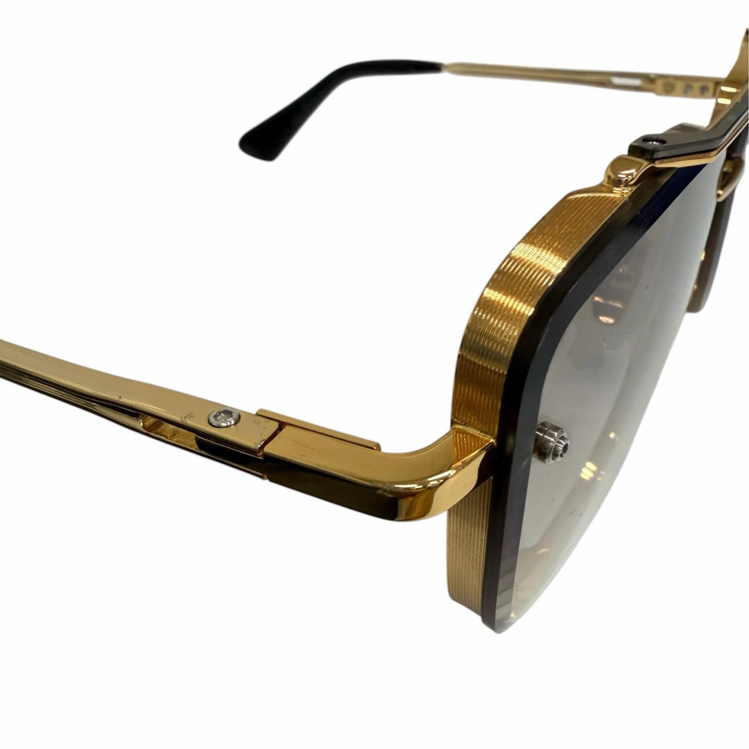 美品□DITA ディータ DTS121-62-01-Z ツーブリッジ グラデーションレンズ サングラス ゴールド ブラック 62□12-130 度無 日本製 メンズ