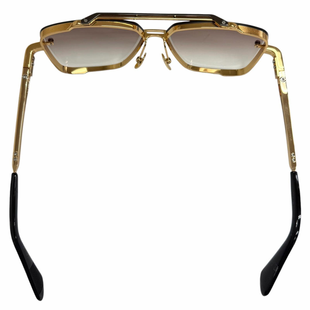 美品□DITA ディータ DTS121-62-01-Z ツーブリッジ グラデーションレンズ サングラス ゴールド ブラック 62□12-130 度無 日本製 メンズ