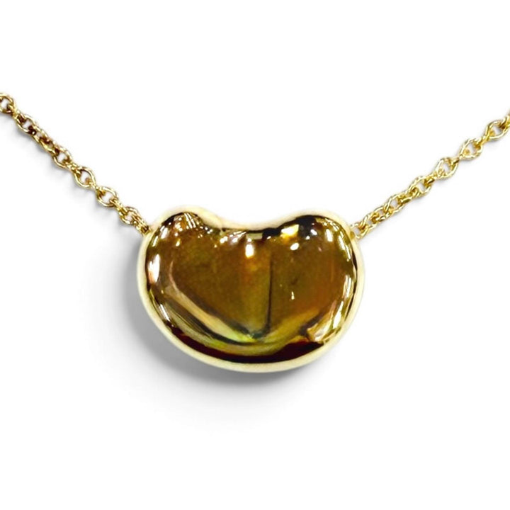 極美品☆TIFFANY&amp;Co. ティファニー エルサペレッティ ビーン デザイン ペンダント 18K（YG） ネックレス イエローゴールド 重量3.1g