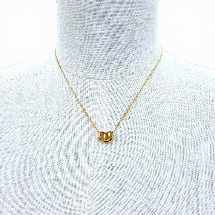 極美品☆TIFFANY&amp;Co. ティファニー エルサペレッティ ビーン デザイン ペンダント 18K（YG） ネックレス イエローゴールド 重量3.1g