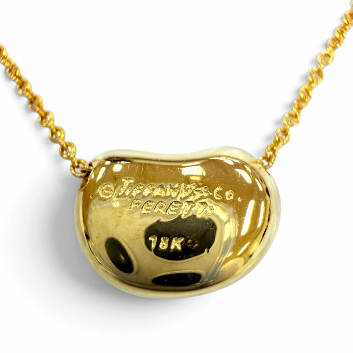極美品☆TIFFANY&amp;Co. ティファニー エルサペレッティ ビーン デザイン ペンダント 18K（YG） ネックレス イエローゴールド 重量3.1g