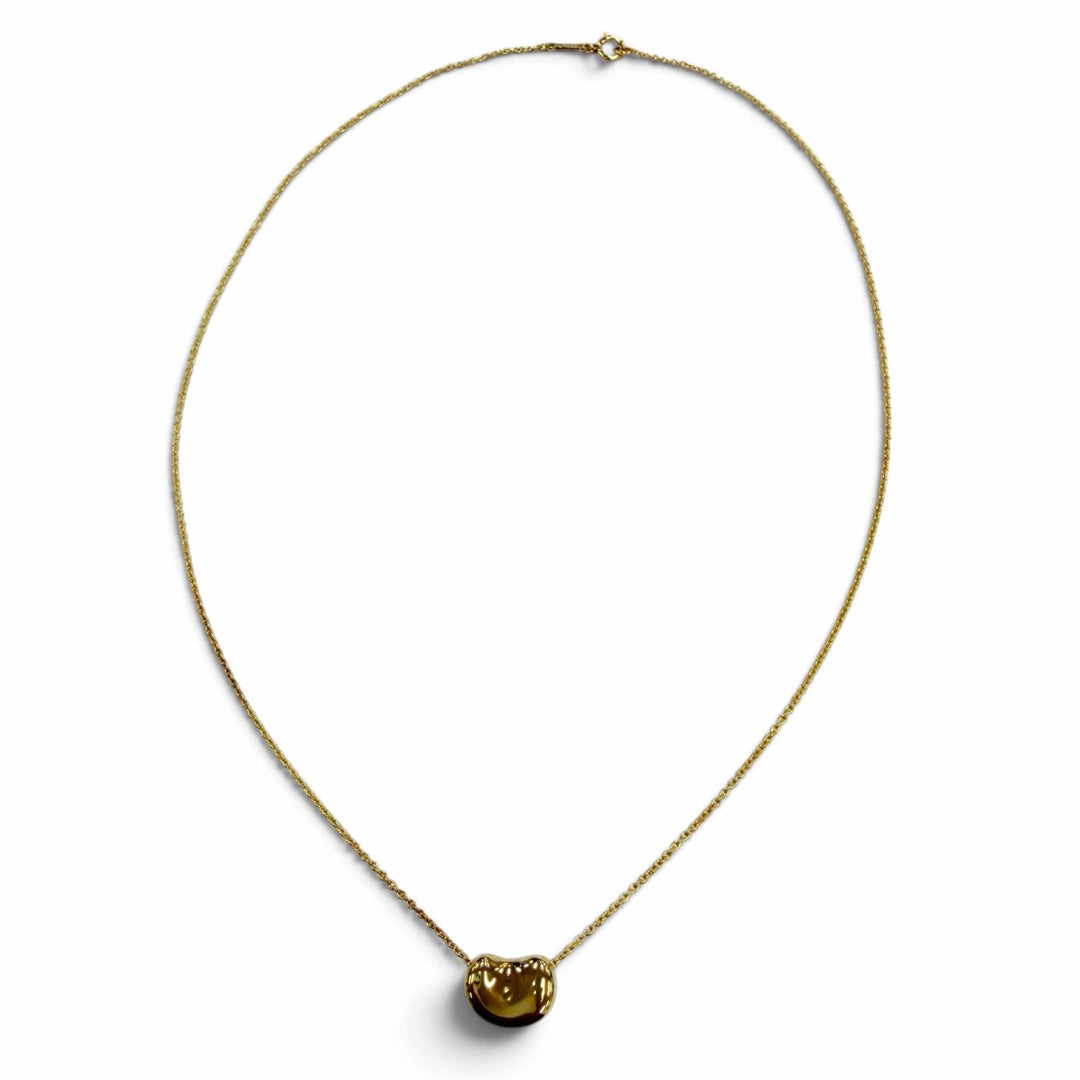 極美品☆TIFFANY&amp;Co. ティファニー エルサペレッティ ビーン デザイン ペンダント 18K（YG） ネックレス イエローゴールド 重量3.1g