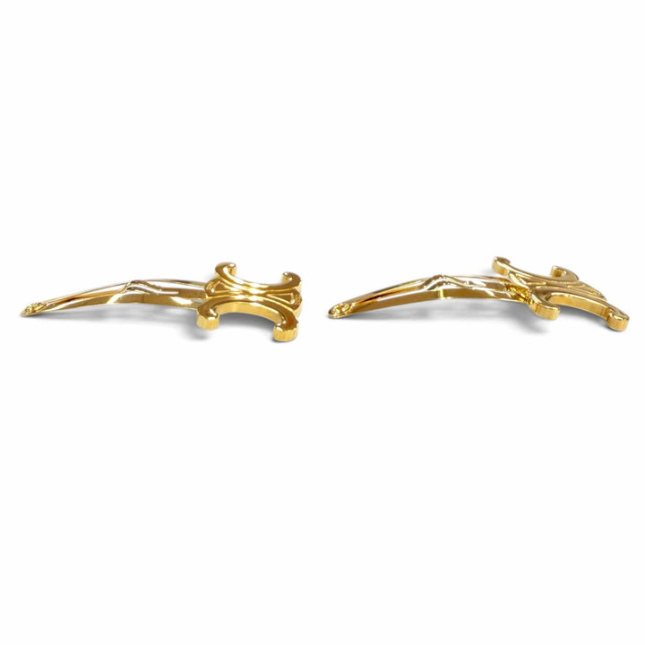 美品☆CELINE セリーヌ 46Z656BSL スナップ ヘアクリップ 2つセット メタル トリオンフ ヘアアクセサリー ゴールド イタリア製 箱・袋付
