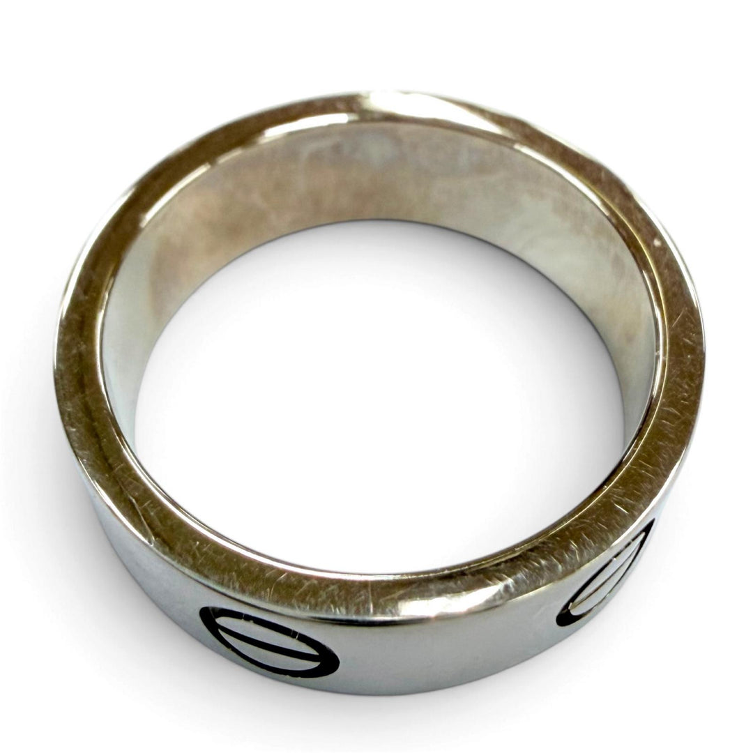 美品☆Cartier カルティエ LOVEリング クラックモデル 750（WG）アクセサリー 指輪 ホワイトゴールド 51 JP10号相当 重量6.9g レディース