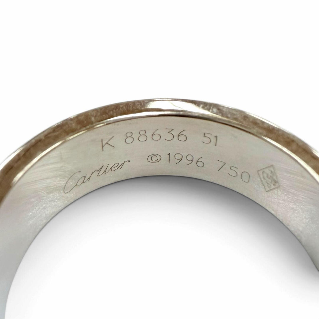 美品☆Cartier カルティエ LOVEリング クラックモデル 750（WG）アクセサリー 指輪 ホワイトゴールド 51 JP10号相当 重量6.9g レディース