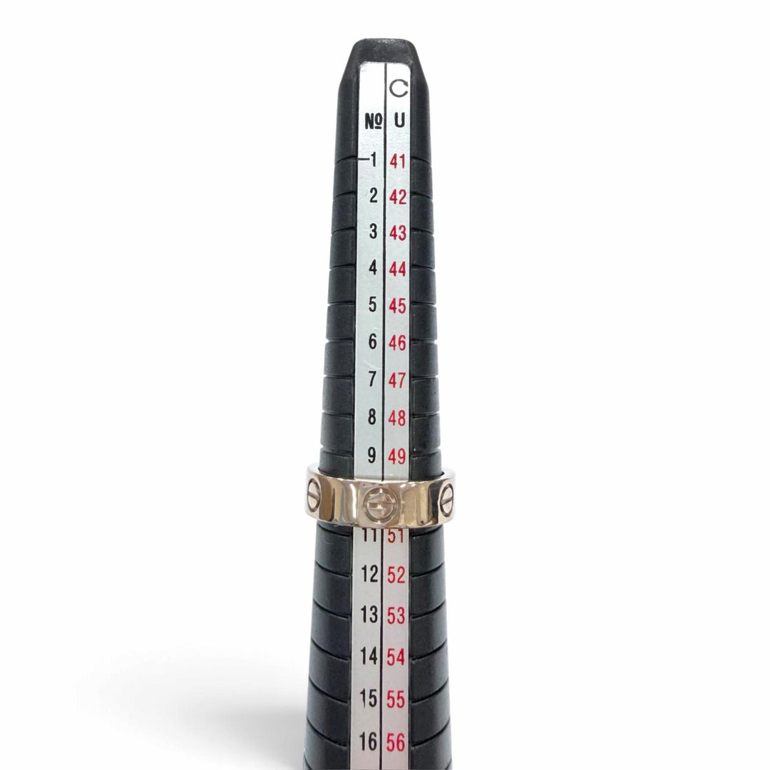 美品☆Cartier カルティエ LOVEリング クラックモデル 750（WG）アクセサリー 指輪 ホワイトゴールド 51 JP10号相当 重量6.9g レディース