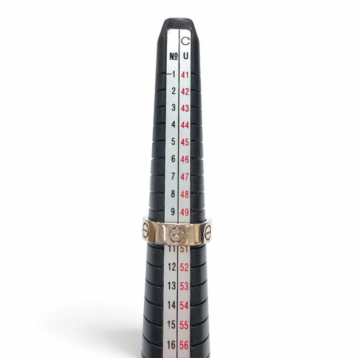美品☆Cartier カルティエ LOVEリング クラックモデル 750（WG）アクセサリー 指輪 ホワイトゴールド 51 JP10号相当 重量6.9g レディース