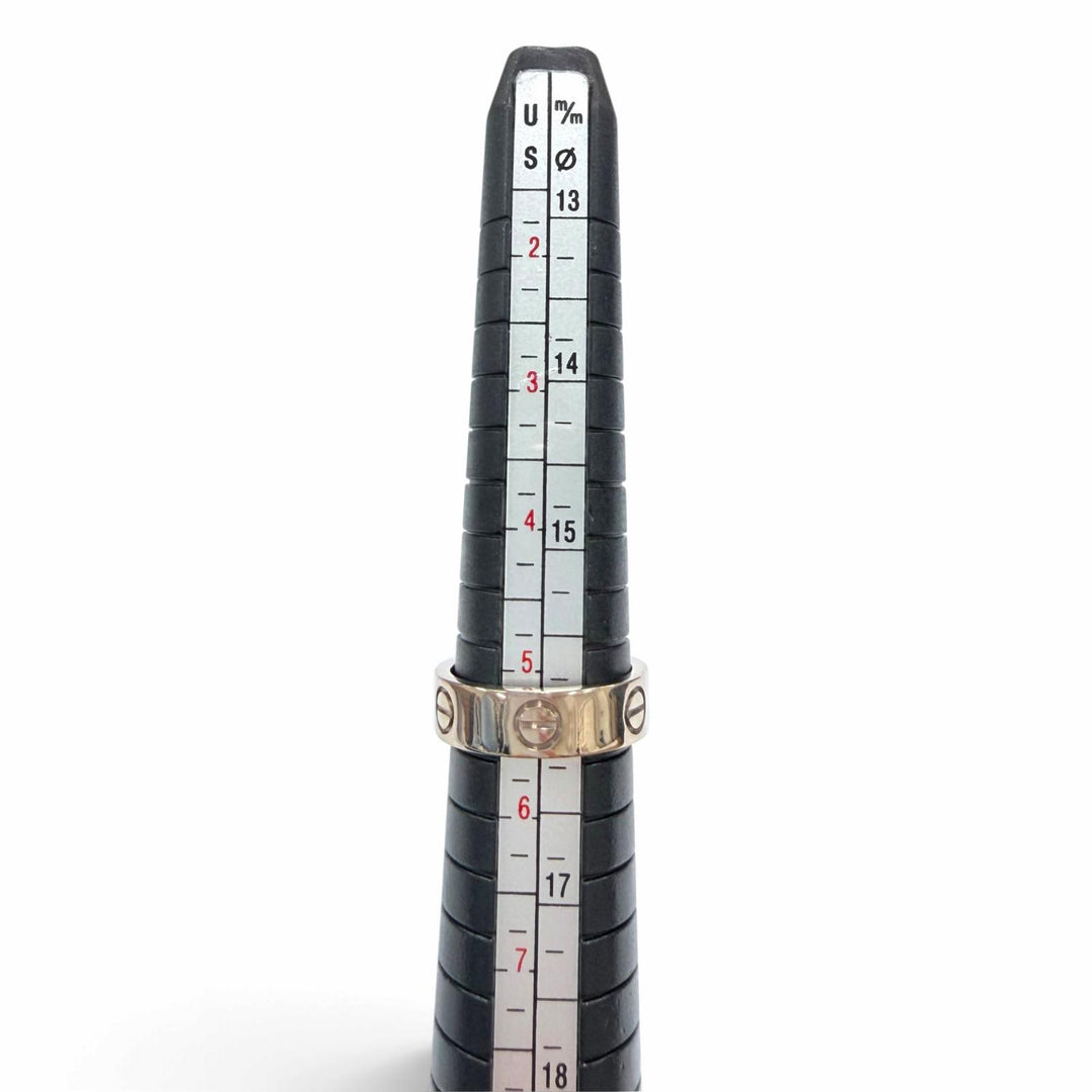 美品☆Cartier カルティエ LOVEリング クラックモデル 750（WG）アクセサリー 指輪 ホワイトゴールド 51 JP10号相当 重量6.9g レディース