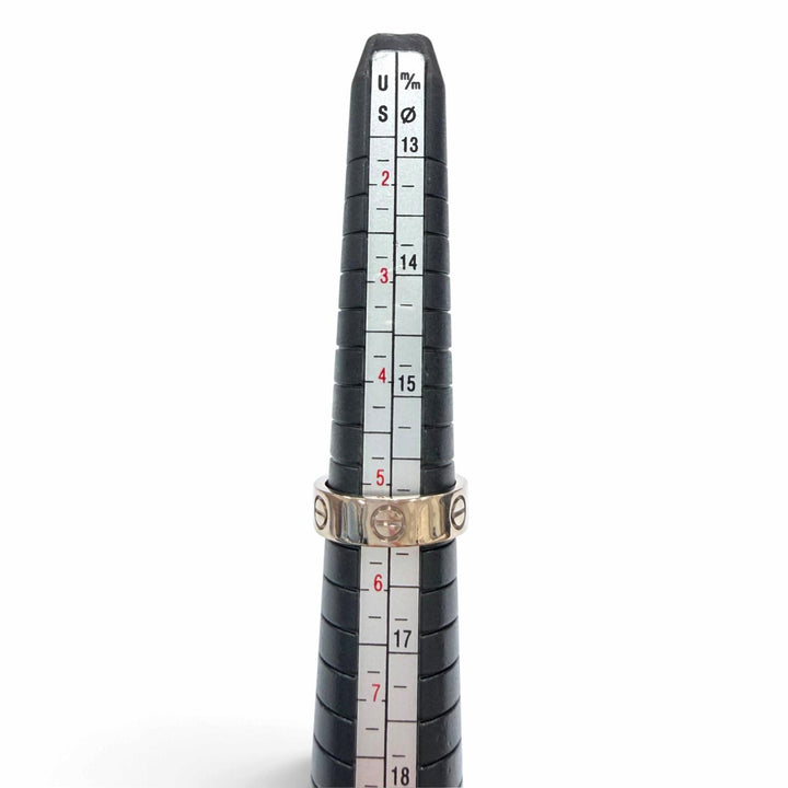 美品☆Cartier カルティエ LOVEリング クラックモデル 750（WG）アクセサリー 指輪 ホワイトゴールド 51 JP10号相当 重量6.9g レディース