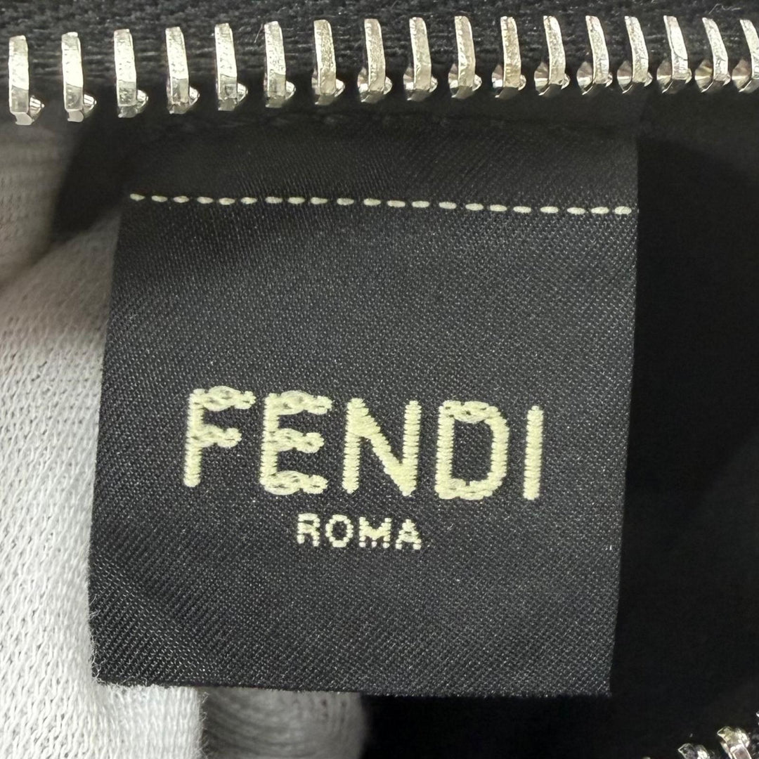 極美品▼FENDI フェンディ 7N0149 レザー セレリア ルイ FFメタル セカンドバッグ クラッチバッグ ブラック シルバー金具 メンズ