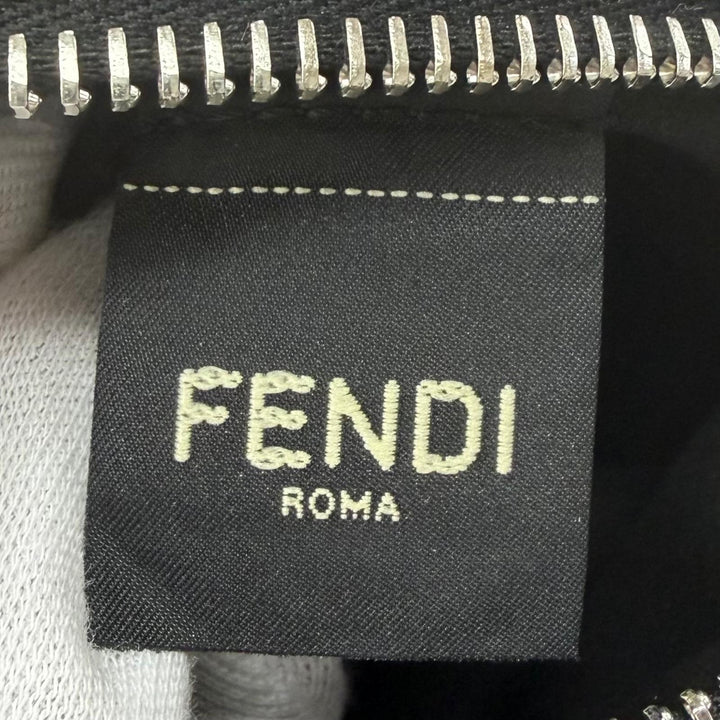 極美品▼FENDI フェンディ 7N0149 レザー セレリア ルイ FFメタル セカンドバッグ クラッチバッグ ブラック シルバー金具 メンズ