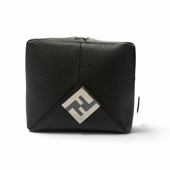 極美品▼FENDI フェンディ 7N0149 レザー セレリア ルイ FFメタル セカンドバッグ クラッチバッグ ブラック シルバー金具 メンズ