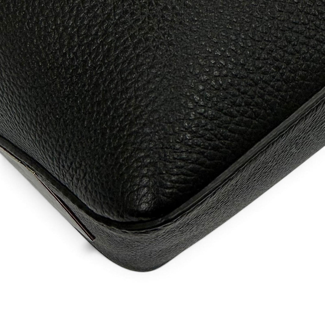 極美品▼FENDI フェンディ 7N0149 レザー セレリア ルイ FFメタル セカンドバッグ クラッチバッグ ブラック シルバー金具 メンズ
