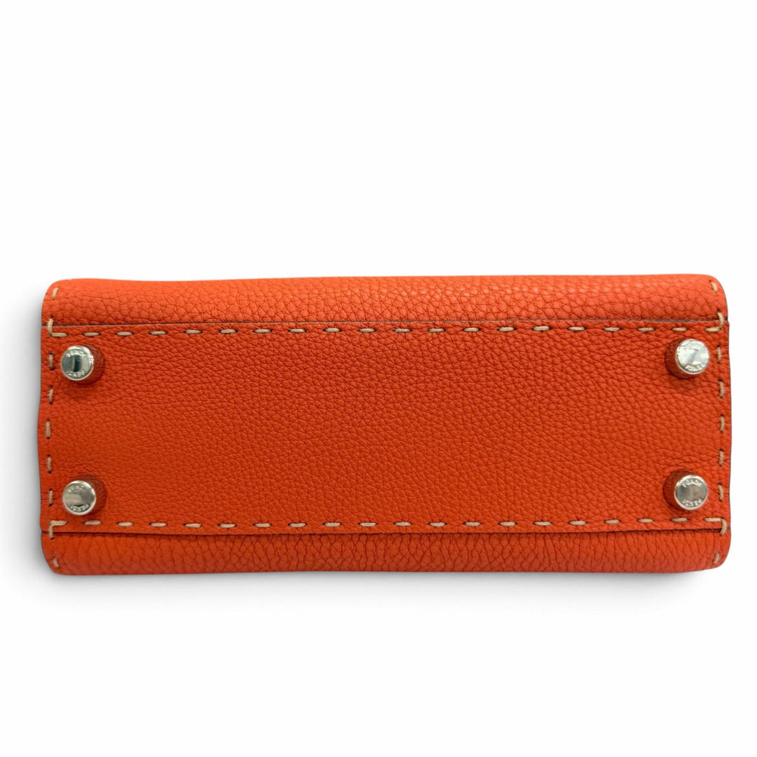 未使用品☆FENDI フェンディ 8BN244 セレリア ピーカブー ミニ レザー 2WAY ショルダー ハンドバッグ オレンジ 定価787600円 箱・保袋付