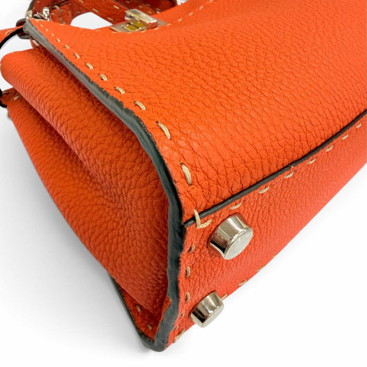 未使用品☆FENDI フェンディ 8BN244 セレリア ピーカブー ミニ レザー 2WAY ショルダー ハンドバッグ オレンジ 定価787600円 箱・保袋付