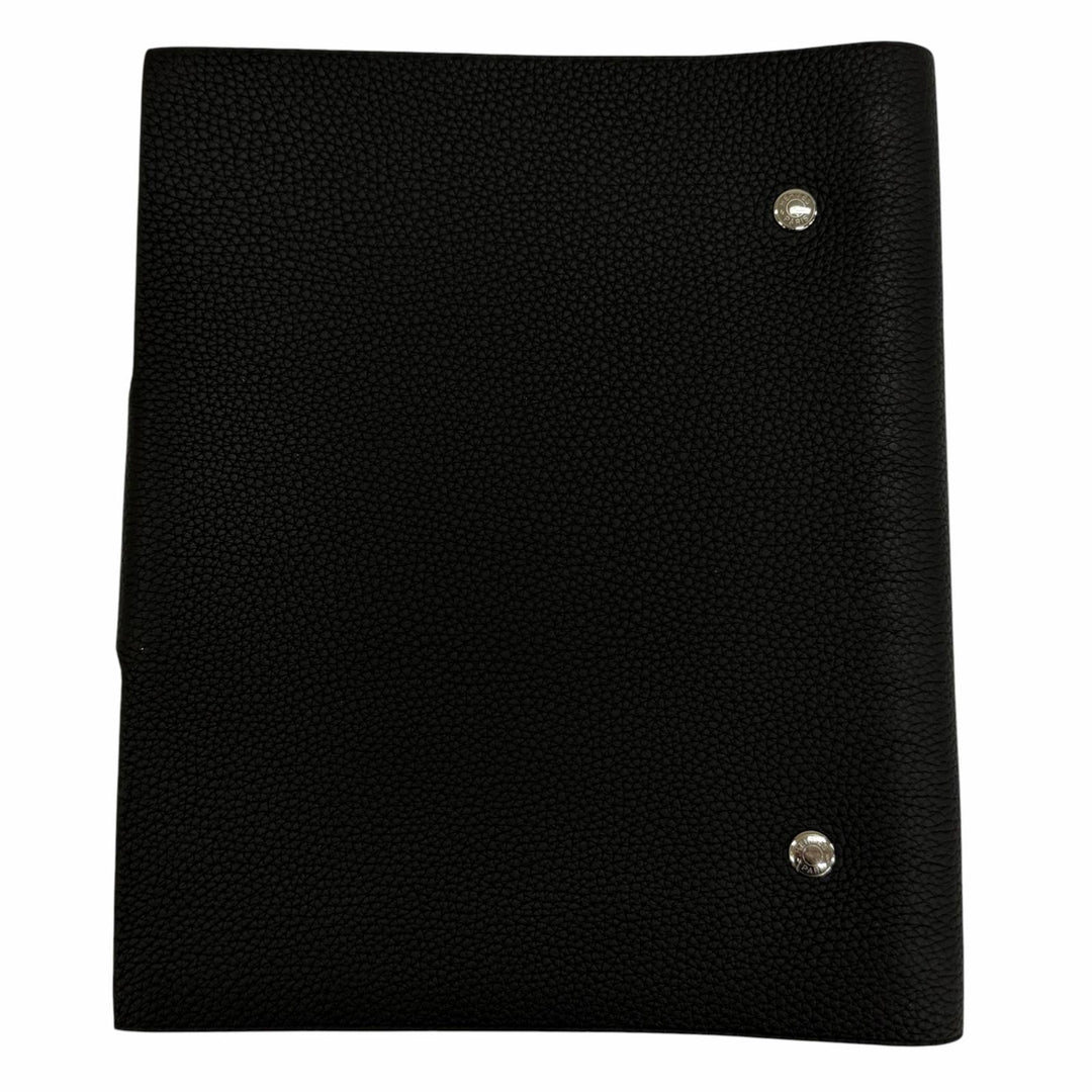 美品☆HERMES エルメス ユリス MM トゴ シルバー金具 セリエ金具 リフィル付き ノートカバー 手帳カバー ブラック A刻印 フランス製