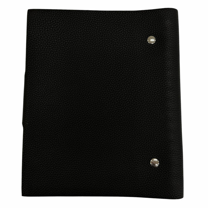 美品☆HERMES エルメス ユリス MM トゴ シルバー金具 セリエ金具 リフィル付き ノートカバー 手帳カバー ブラック A刻印 フランス製