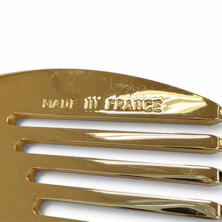良品☆HERMES エルメス シュバル ホース ヘアコーム 櫛 ヘアアクセサリー ゴールド フランス製 レディース 箱付き