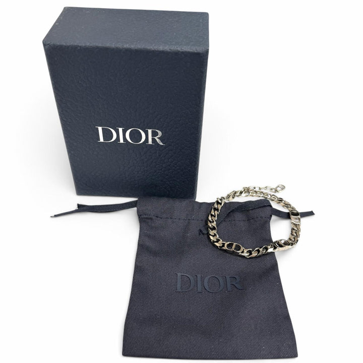 極美品□DIOR ディオール オム B1446HOMMT CD Icon チェーンリンク ブレスレット アクセサリー シルバー メンズ レディース 箱・保存袋付
