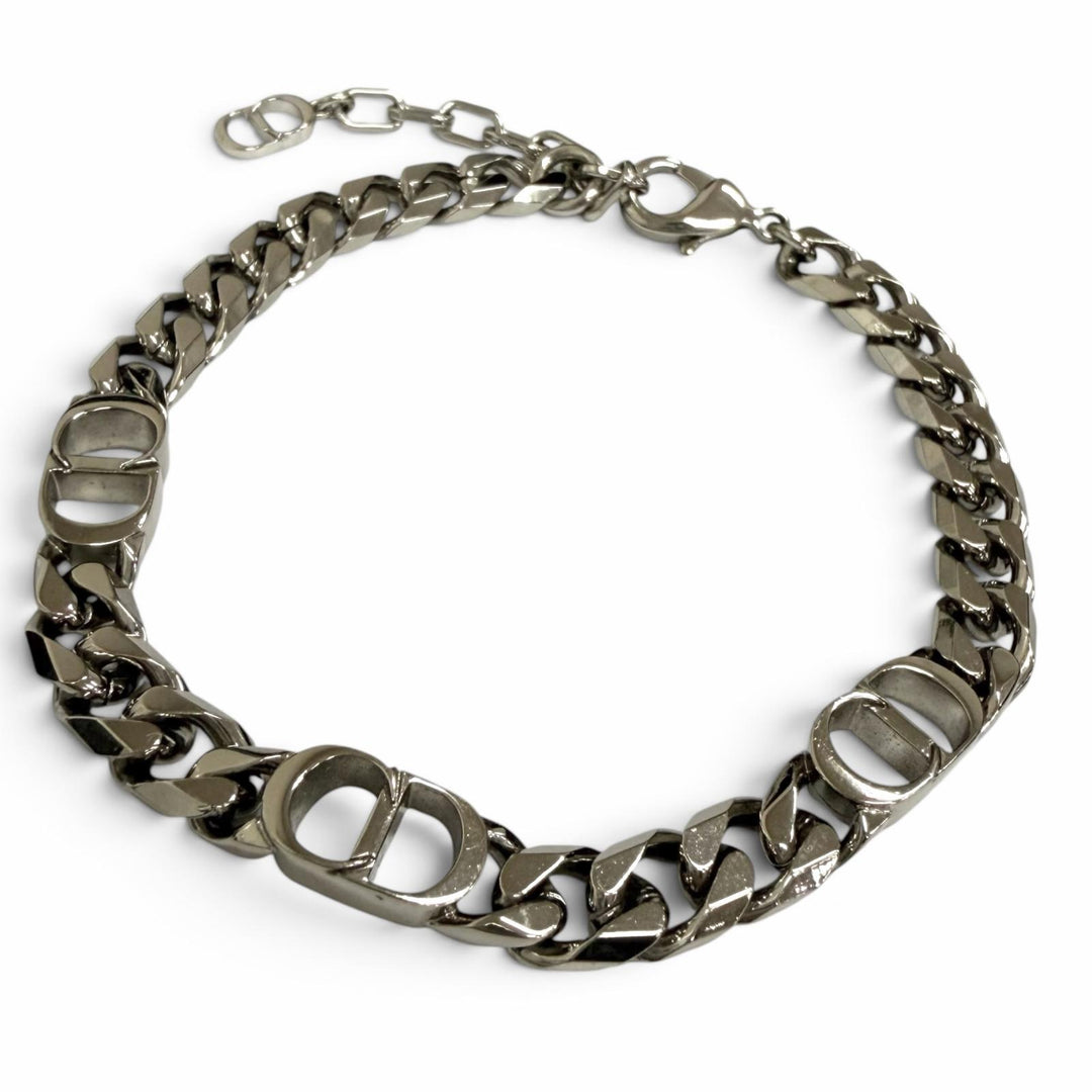 極美品□DIOR ディオール オム B1446HOMMT CD Icon チェーンリンク ブレスレット アクセサリー シルバー メンズ レディース 箱・保存袋付