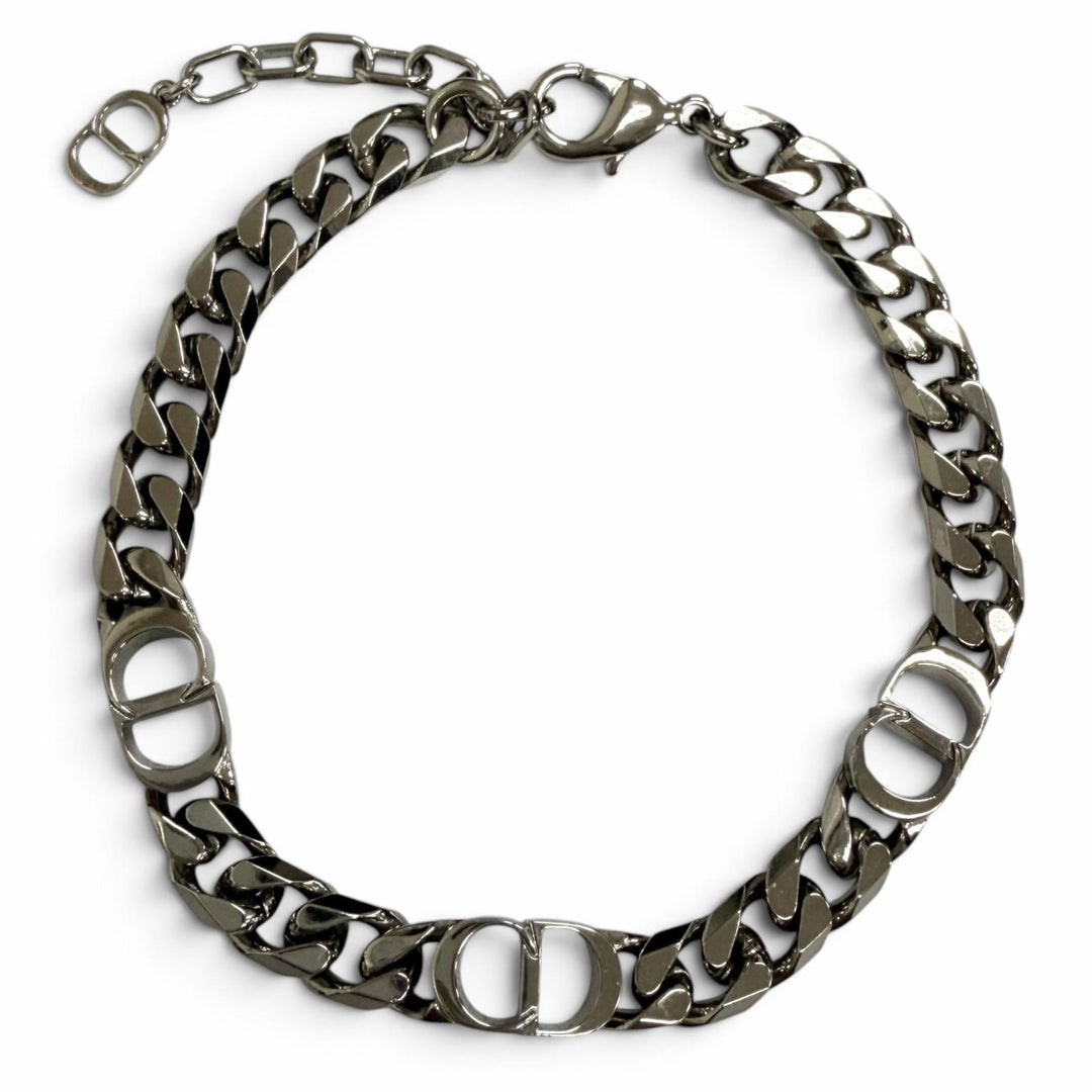 極美品□DIOR ディオール オム B1446HOMMT CD Icon チェーンリンク ブレスレット アクセサリー シルバー メンズ レディース 箱・保存袋付