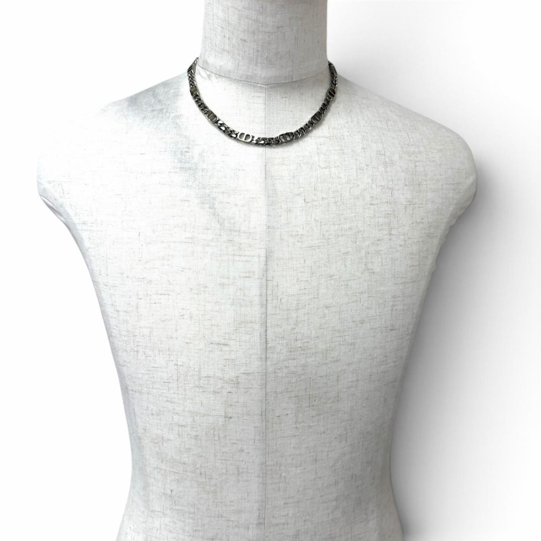 美品□DIOR ディオール オム N1574HOMMT CD Icon チェーンリンク ネックレス アクセサリー シルバー メンズ レディース 箱・保存袋付き