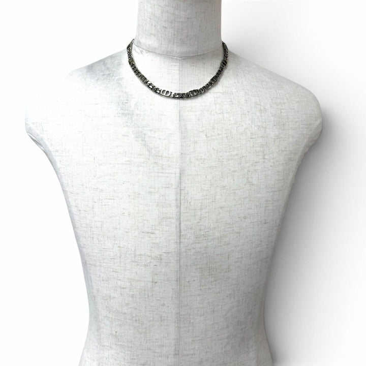 美品□DIOR ディオール オム N1574HOMMT CD Icon チェーンリンク ネックレス アクセサリー シルバー メンズ レディース 箱・保存袋付き