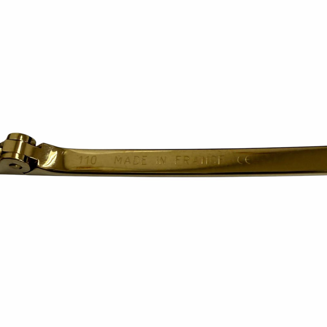 美品□Cartier カルティエ リムレス アイウェア サングラス ゴールド ブラウン 72□9-110 度なし フランス製 メンズ レディース